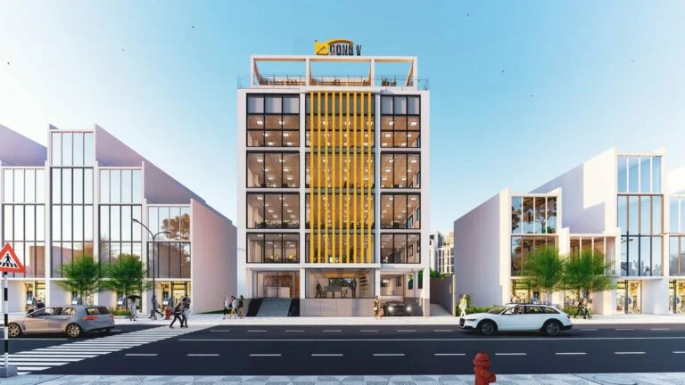 Phối cảnh tổng thể tòa nhà văn phòng cho thuê Bcons Tower 5