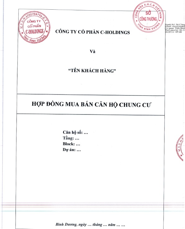 Hợp đồng mua bán dự án The Felix Thuận An