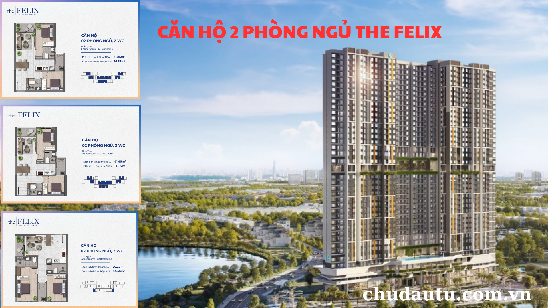 Căn hộ 2 phòng ngủ The Felix