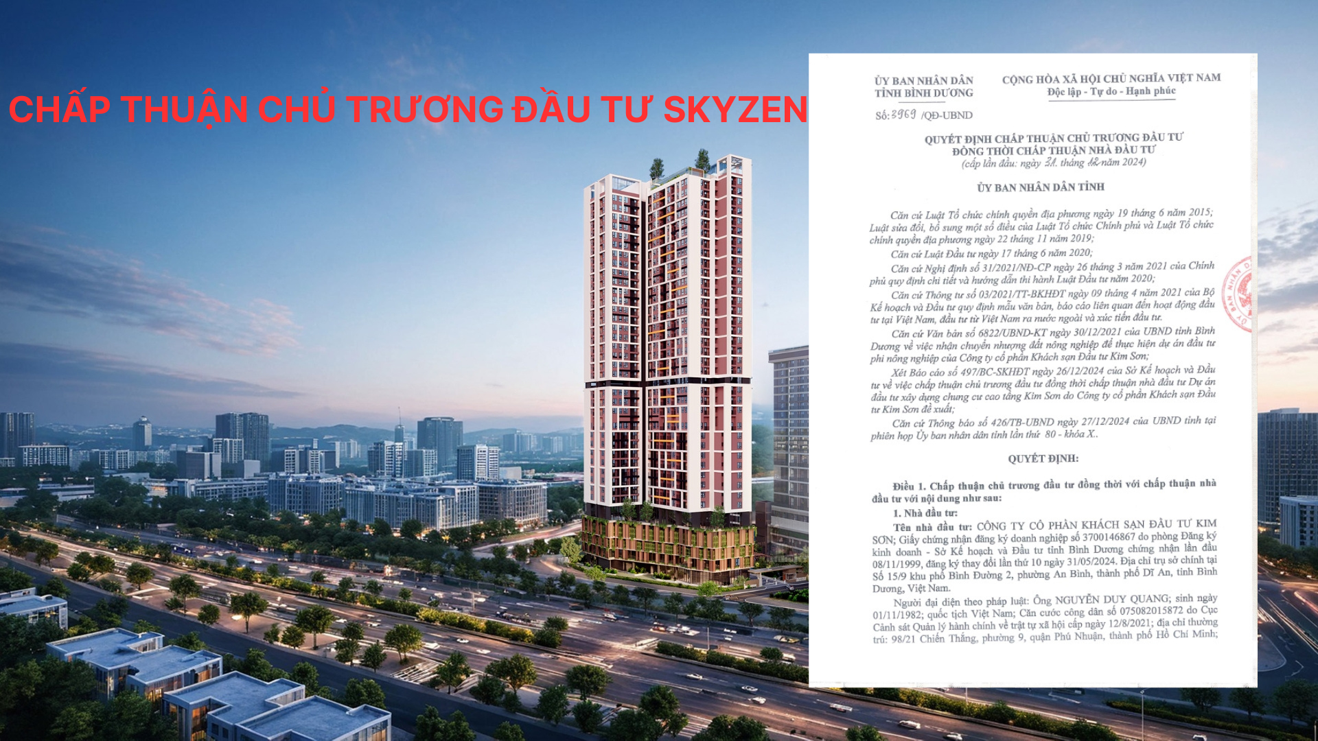 Chấp thuận chủ trương đầu tư SkyZen