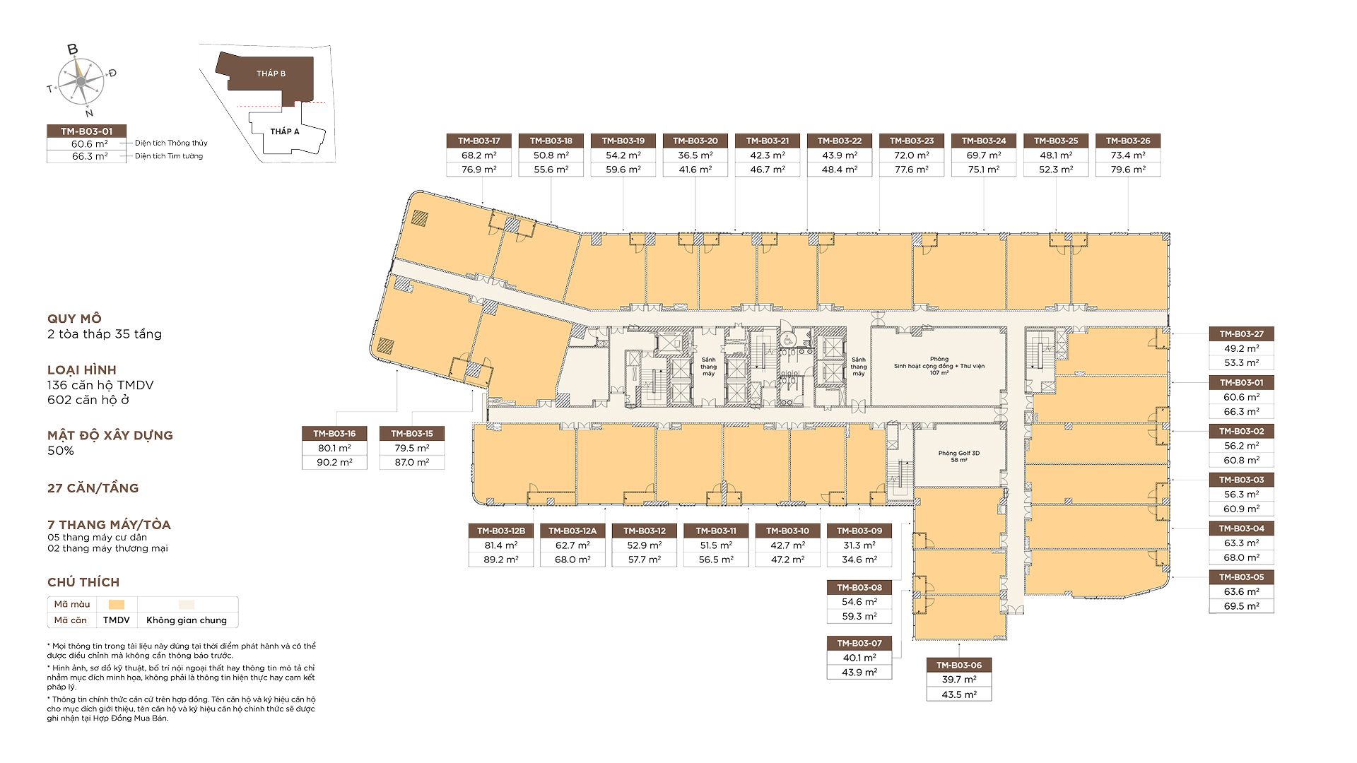 Mặt bằng tầng 3 tháp B - Newtech Complex Mặt bằng tầng 3 tháp B - Newtech Complex