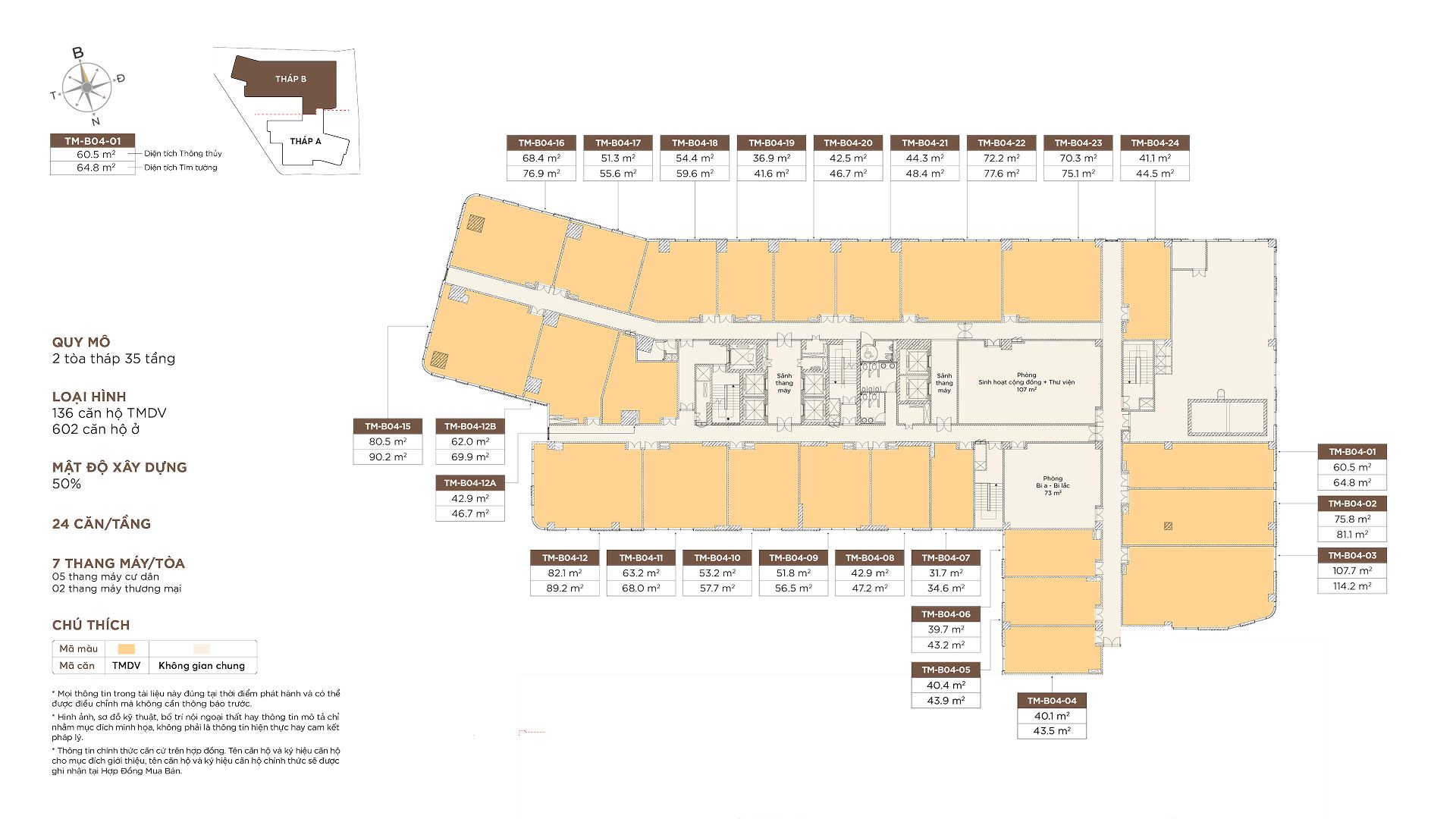 Mặt bằng tầng 4 tháp B - Newtech Complex Mặt bằng tầng 4 tháp B - Newtech Complex