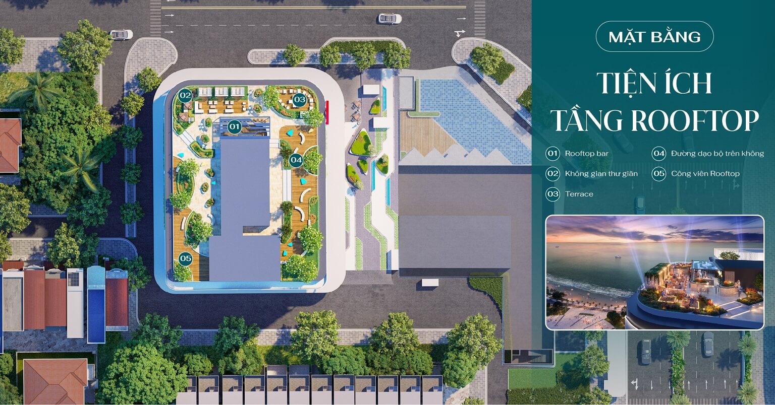 Tiện ích tầng sân thượng căn hộ Q1 Tower Quy nhơn Tiện ích tầng sân thượng căn hộ Q1 Tower Quy nhơn