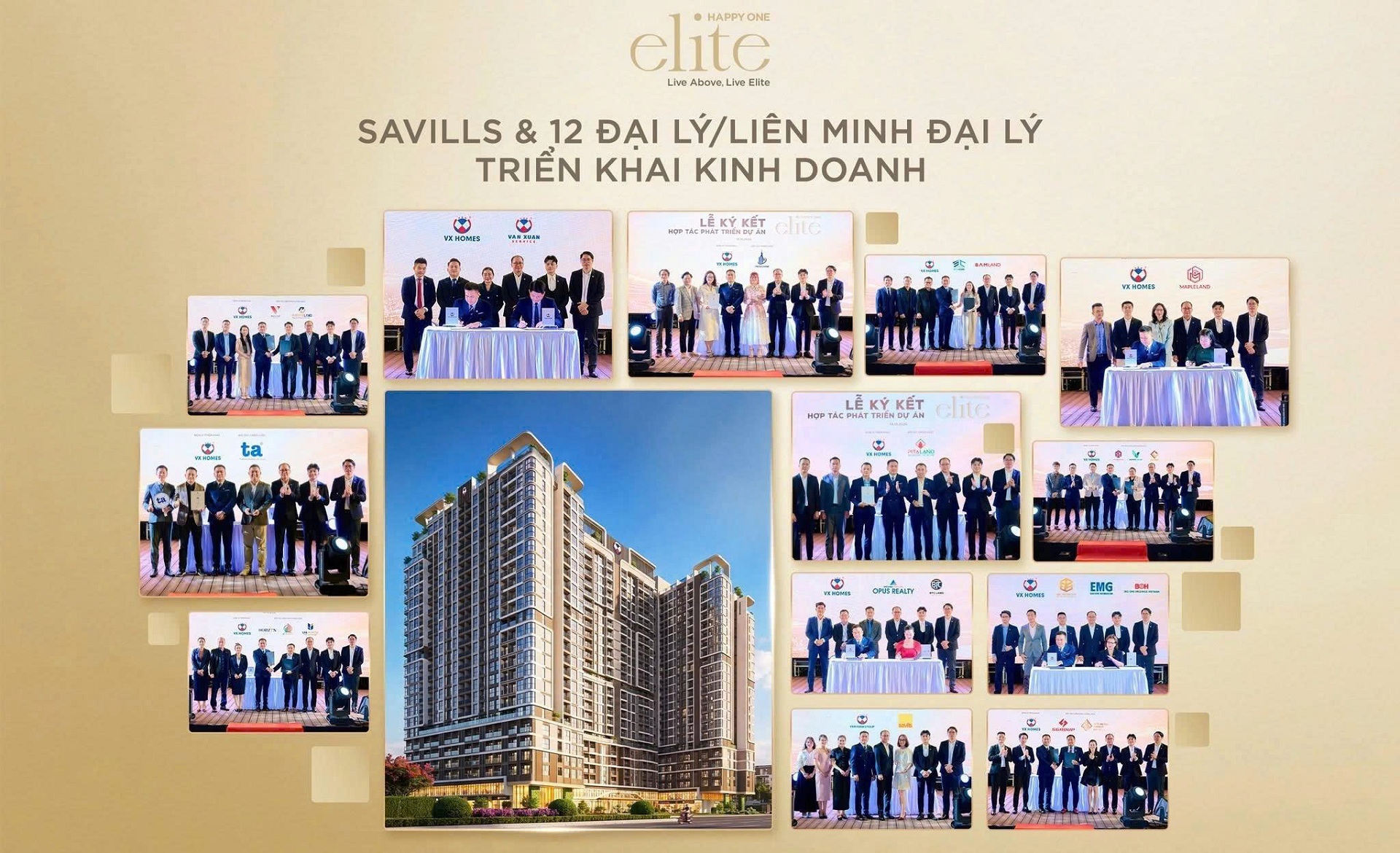 Happy One Elite hợp tác Savills và 12 đại lý triển khai
